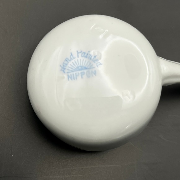 Vtg Hand Painted Nippon Porcelain Condiment Ladle Spoon Floral Pink Azalea 5" - Picture 6 of 7